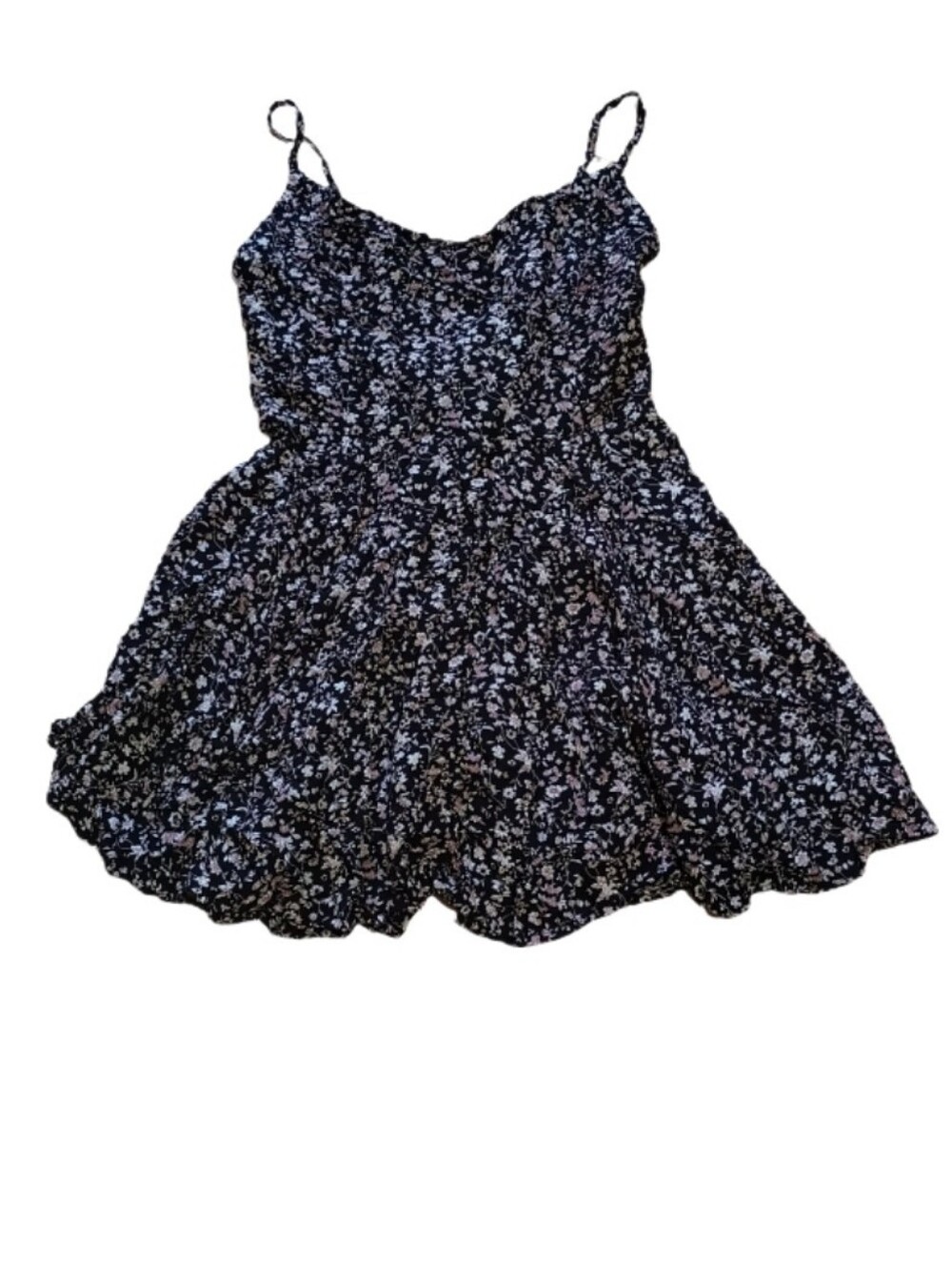 Blush Black and White Floral Tank Romper